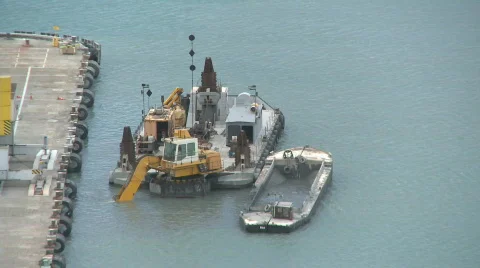 Dredge harbor Stock Footage 573190