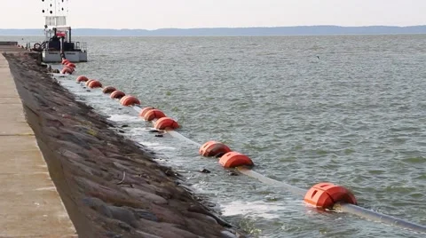 Dredge in the harbor Stock Footage 40702713
