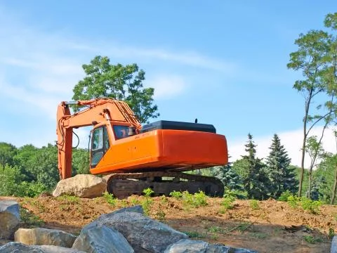 Dredge on a hillside. Stock Photos