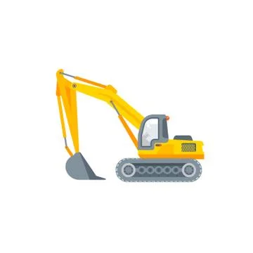 Dredge illustration side view in flat style Stock Illustration