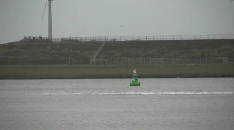 Dredge vessel moves partially in screen Stock Footage 108322