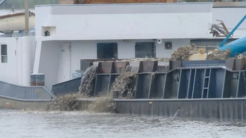 Dredger ship dissolves water sand slow motion close up dscf3890 HD Stock Footage 95221847