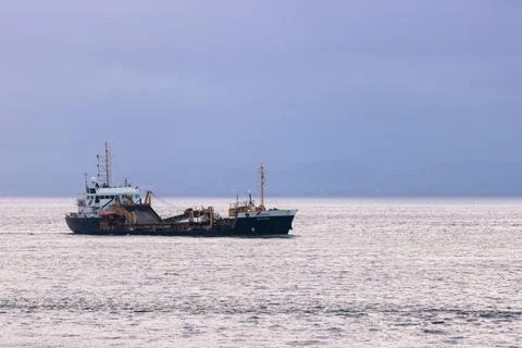 A dredger ship Stock Photos