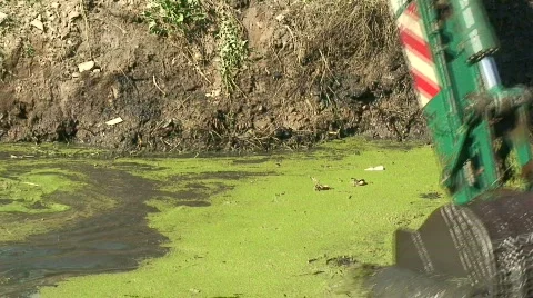 Dredging a canal Stock Footage 567305