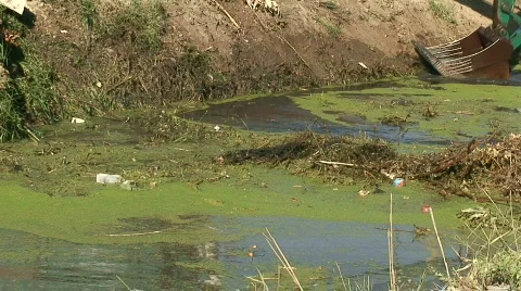 Dredging a canal Stock Footage 568104