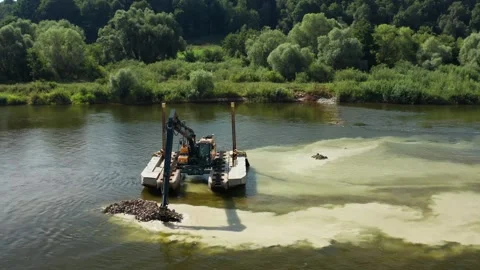 Dredging of the river bed Stock Footage 290519632