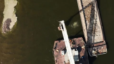 Dredging of the river bed Stock Footage 290519652