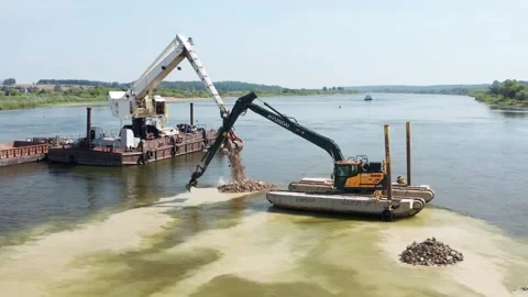 Dredging of the river bed Stock Footage 290520204