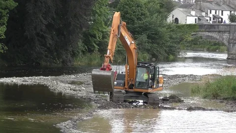 Dredging river movement Stock Footage 74130039