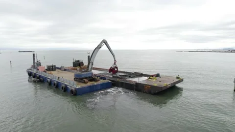 Dredging in the San Francisco Bay Stock-Footage 161092767