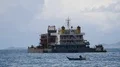 Dredging ship near the coastline of Flores Indonesia 4k or 4k+ Resolution