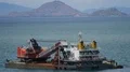Dredging ship near the coastline of Flores Indonesia 4k or 4k+ Resolution