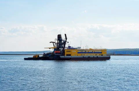 Dredging shovel platform Stock Photos