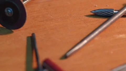 Dremel bits on the table Video stock 71810300