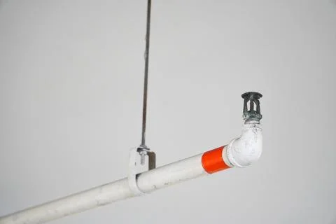 Drencher firefighting system. Automatic fire extinguishing system. Atomizer.. Stock Photos