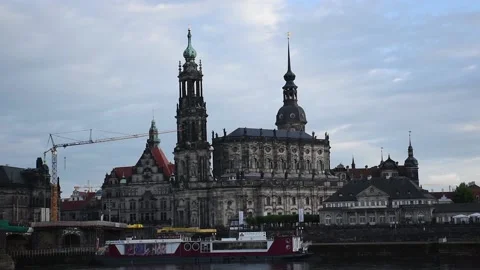 Dresden Cathedral of the Holy Trinity or Hofkirche, Dresden Castle Stock Footage 134582022
