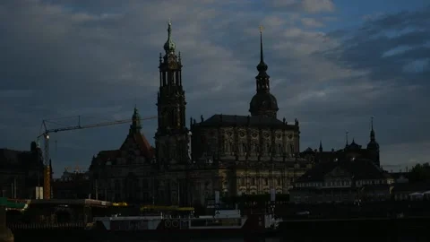 Dresden Cathedral of the Holy Trinity or Hofkirche, Dresden Castle Stock Footage 134984379