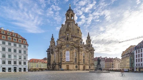 Dresden church cathedral hyperlapse Stock Footage 126325478