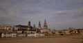 Dresden City Skyline Bruhl Terrace and Cars Traffic on Street Commuter Commuting 4k or 4k+ Resolution