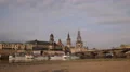 Dresden Cityscape Augustus Bridge Saxony Royal Court Catholic Church Car Traffic HD Footage
