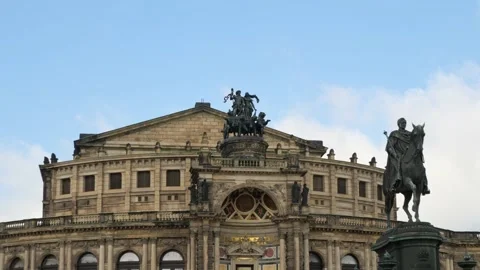 Dresden, Germany - August 31, 2021: Semper Opera House. Travel and sights of Stock Footage 164656803