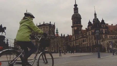 Dresden, Germany - December, 2017: Dresden Castle Residence. Tourist place Stock Footage 83477652