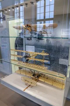 DRESDEN, GERMANY - MAY 2015: models of early airplaines in Dresd Stock Photos
