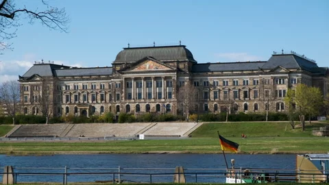 Dresden, Germany. Powerful old building, german architecture Europe museum Video stock 196148913