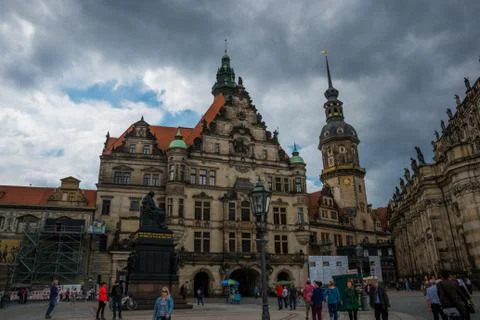 DRESDEN, GERMANY - SEPTEMBER 2, 2019: Beautiful historic Old town of Dresden  Stock Photos