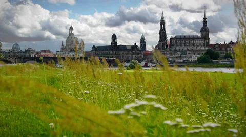Dresden Green Field Low View. Stock Footage 35612208