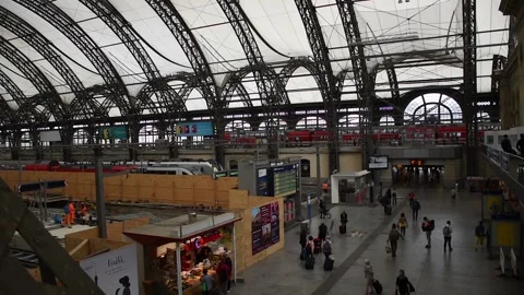 Dresden Hauptbahnhof from inside Stock Footage 134581652
