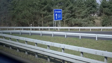 Dresden Highway Exit Sign Stock Footage 312007280