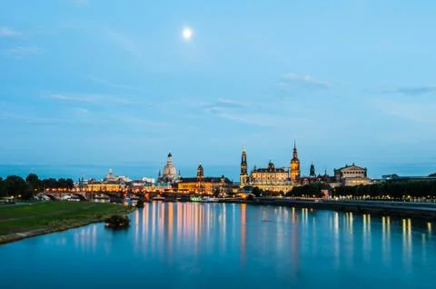 Dresden at night Stock Photos