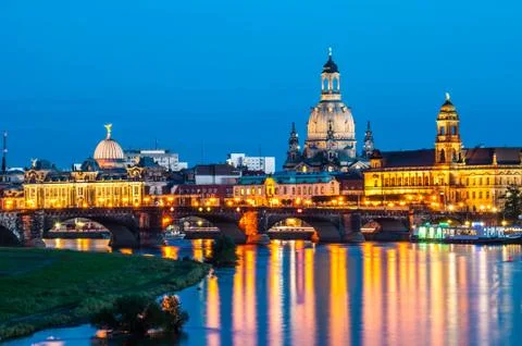 Dresden at night Stock Photos
