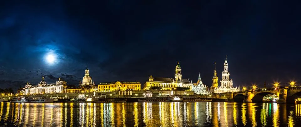 Dresden in night Foto stock