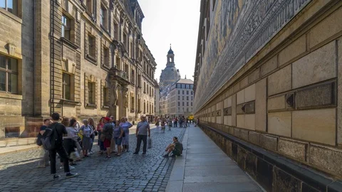 Dresden old town walking Video stock 123987439