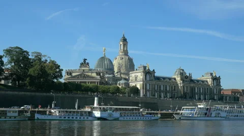 Dresden - Scenic summer view of the Old Town with Elbe river in Saxony, Germany Video stock 66579161