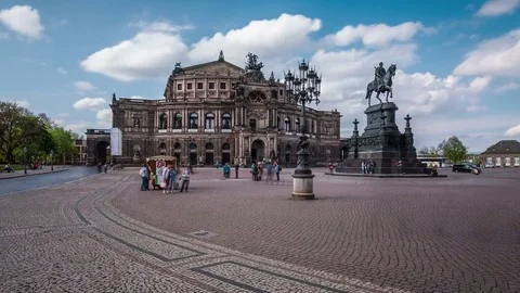 Dresden Semper Opera House Hyperlapse Stock Footage 70591335