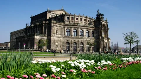 Dresden, the Semperoper building Stock Footage 52248363