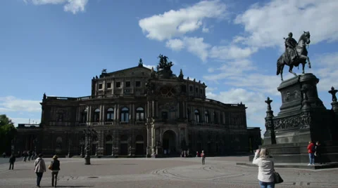 Dresden Semperoper panning Stock Footage 38045235