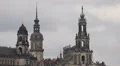 Dresden Skyline Old Town Architecture Hausmannsturm Church Saxony Towers Details HD Footage