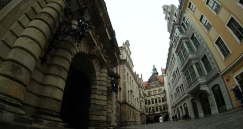 Dresden streets at winter Stock Footage 35544354