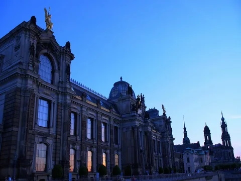 Dresden: Sunset on the Elbe Stock Footage 77964564