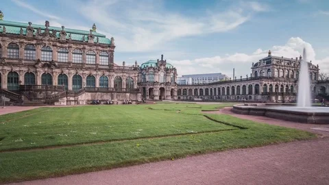 Dresden Zwinger Palace Hyperlapse Stock Footage 70592991
