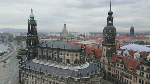 Dresden's Timeless Elegance Drone Experience of the City's Central Square Stock Footage 238467709