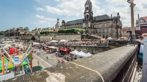 Dresdner Stadtfest timelapse 스톡 동영상 27949032