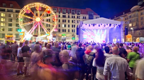 Dresdner Stadtfest Timelapse 스톡 동영상 28037814