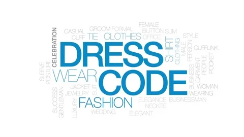 Dress code animated word cloud, text design animation. Kinetic typography. Stock Footage 77269805