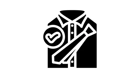 Dress code etiquette interview job glyph icon animation Stock Footage 326731197