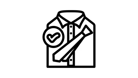 Dress code etiquette interview job line icon animation Stock Footage 326749055